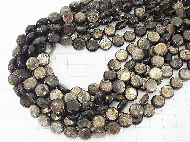 Moscovite  Coin 10x10x4mm half or 1strand beads (aprx.15inch/36cm)