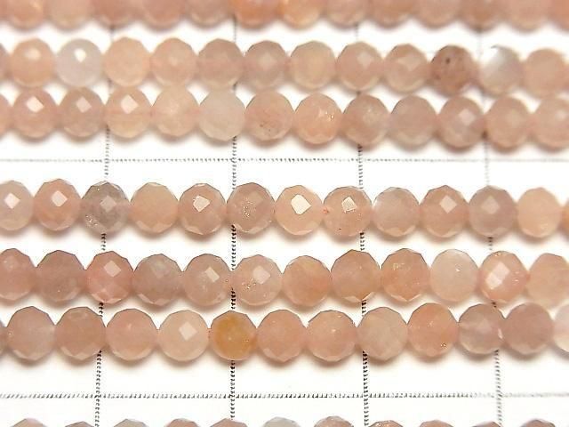 Haute qualité ! Pierre de lune orange AAA - Ronde facettée 4 mm, 1 fil (environ 15 pouces / 38 cm)