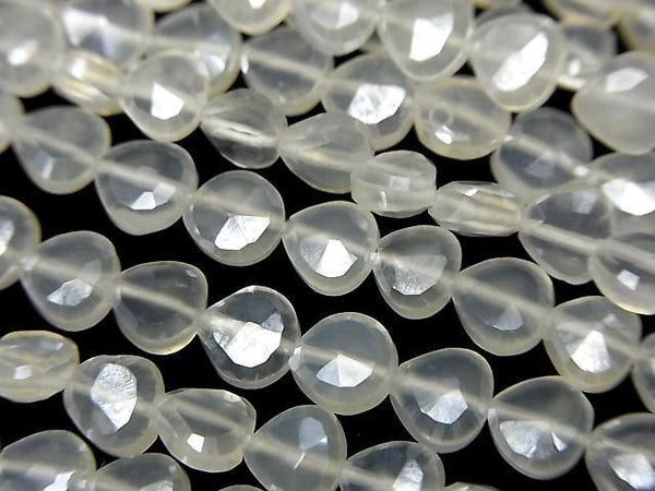 [Video]High Quality White Chalcedony AAA Vertical Hole Chestnut Shape Coated half or 1strand beads (aprx.13inch/32cm)