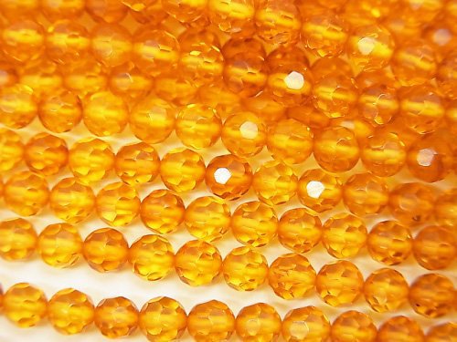 Amber, Faceted Round Gemstone Beads