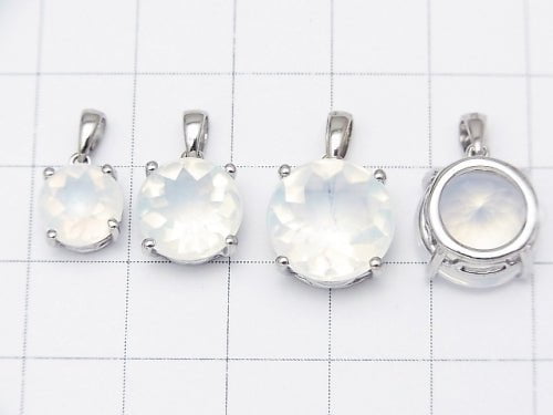 [Video] High Quality Moonlight Quartz AAA Coin Pendant Silver925 1pc