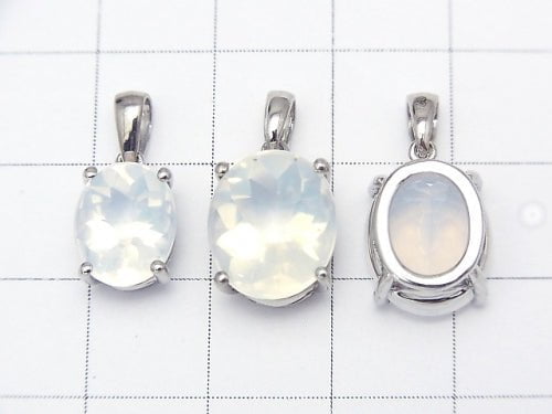 High quality Moonlight Quartz AAA Oval Pendant Silver 925 1pc