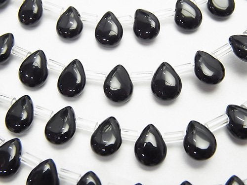 Onyx, Pear Shape Gemstone Beads