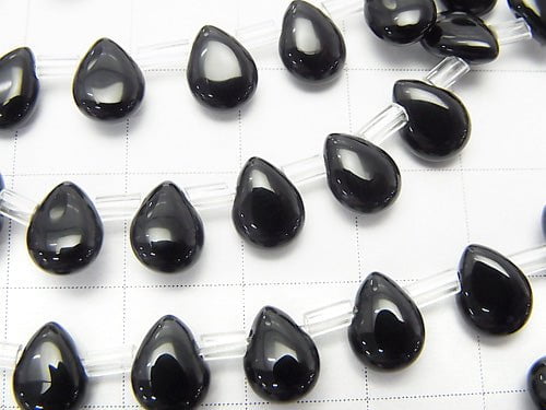 Onyx  Pear shape (Smooth) 8x6x3mm 1strand beads (aprx.15inch/36cm)