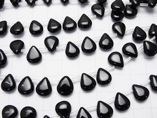 Onyx  Pear shape (Smooth) 10x8x4mm 1strand beads (aprx.15inch/38cm)