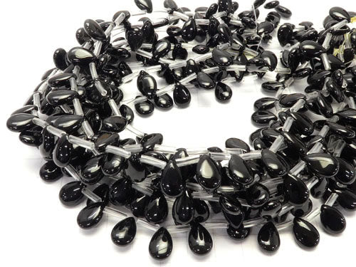 Onyx  Pear shape (Smooth) 12x8x4mm half or 1strand beads (aprx.15inch/38cm)