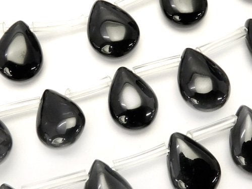 Onyx  Pear shape (Smooth) 14x10x5mm half or 1strand beads (aprx.14inch/34cm)