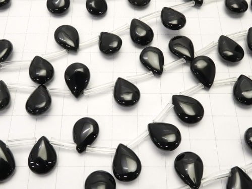 Onyx  Pear shape (Smooth) 14x10x5mm half or 1strand beads (aprx.14inch/34cm)