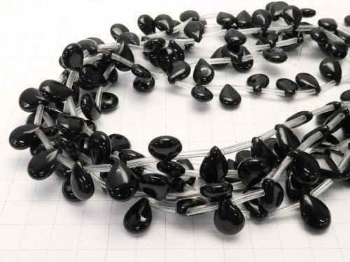 Onyx  Pear shape (Smooth) 14x10x5mm half or 1strand beads (aprx.14inch/34cm)