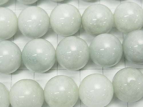 Pastel Green! Burma Jadeite AA ++ Round 14mm 1/4 or strand (aprx.15inch / 36cm)