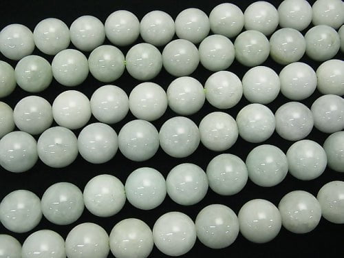 Pastel Green! Burma Jadeite AA ++ Round 14mm 1/4 or strand (aprx.15inch / 36cm)