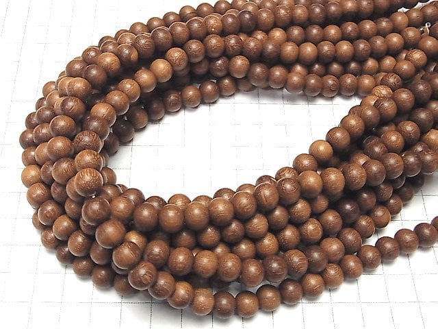 Wood Beads  Semi Round 8mm 1strand beads (aprx.15inch/38cm)