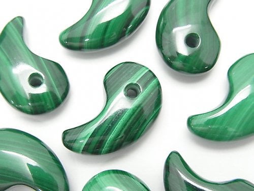 Comma Shaped, Malachite Gemstone Beads