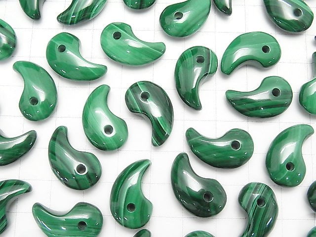 Malachite AA++ Comma Shaped Bead  20x14 3pcs $12.99!