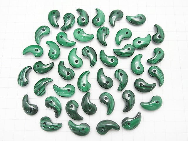 Malachite AA++ Comma Shaped Bead  20x14 3pcs $12.99!