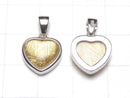 Meteorite (Muonionalusta ) Heart Pendant 12mm Yellow Gold Silver925