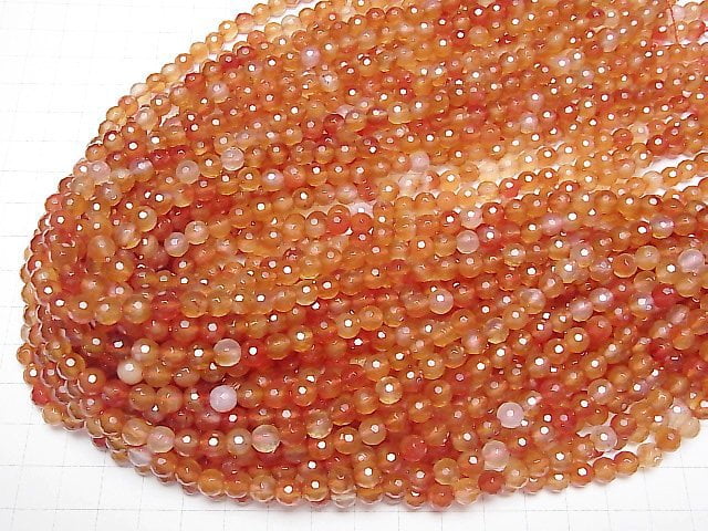 [Video] Mix Carnelian 128 Faceted Round 6 mm 1strand beads (aprx.15 inch / 36 cm)