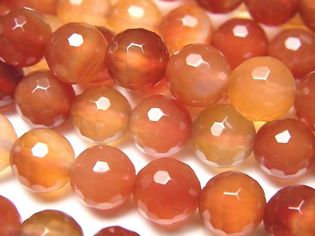 Carnelian, Faceted Round Gemstone Beads