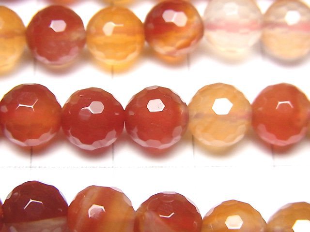 [Video] Mix Carnelian 128 Faceted Round 8 mm 1strand beads (aprx.15 inch / 36 cm)