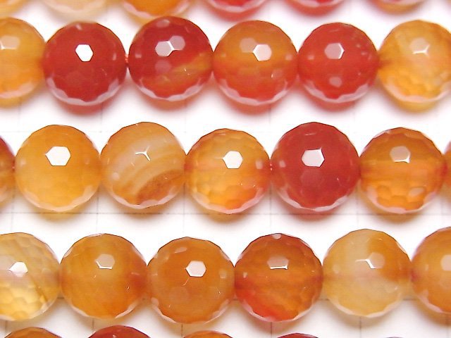 [Video] Mix Carnelian 128 Faceted Round 10 mm 1strand beads (aprx.15 inch / 38 cm)