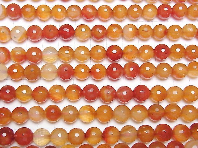 [Video] Mix Carnelian 128 Faceted Round 10 mm 1strand beads (aprx.15 inch / 38 cm)