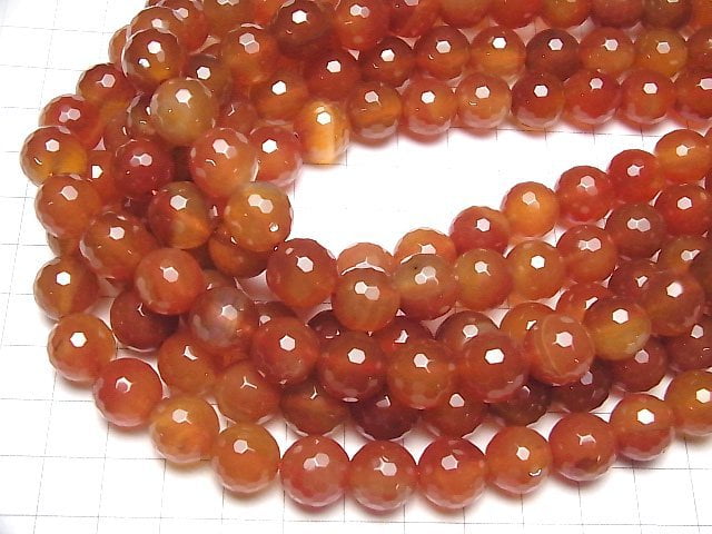 [Video] Mix Carnelian 128 Faceted Round 12 mm 1strand beads (aprx.15 inch / 36 cm)