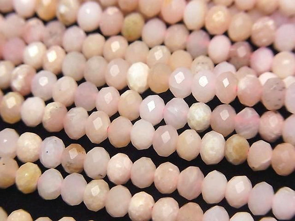 High Quality! Pink Opal AA+ Faceted Button Roundel 4x4x3mm 1strand beads (aprx.15inch/37cm)