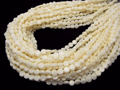 1strand $7.79! White Coral Coin 6x6x3mm 1strand beads (aprx.15inch / 37cm)