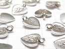 Karen Silver Heart Ornament Charm 14x11x1.5mm 1pc