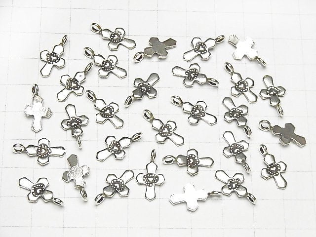 [Video] Karen Silver Cross Motif Charm 18x10x1mm 1pc