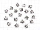 Karen Silver Patterned Heart Motif Charm 14x12x6mm 1pc