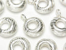 Karen Silver Donut Charm 17x13x5mm 1pc