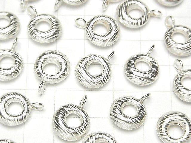 Karen Silver Donut Charm 17x13x5mm 1pc