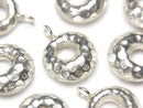 Karen Silver Donut Charm 19x15x6mm 1pc