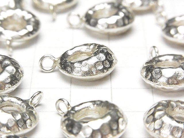 Karen Silver Donut Charm 19x15x6mm 1pc