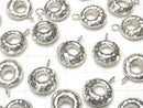 Karen Silver Donut Charm 19x15x6mm 1pc