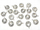 Karen Silver Donut Charm 19x15x6mm 1pc