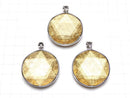 Meteorite (Muonionalusta ) Pendant Both Side Finish 37mm Yellow Gold Color
