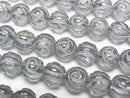Flash Crystal, Rose, Round Gemstone Beads