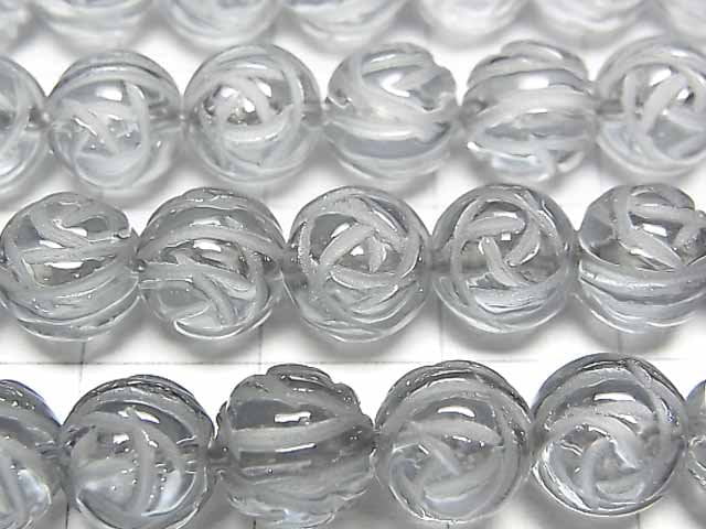 [Video] Silver Flash Crystal Round Rose Cut 8mm half or 1strand beads (aprx.15inch / 37cm)
