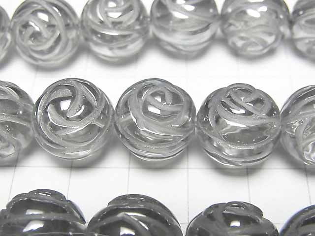 [Video]Silver Flash Crystal Round Rose Cut 14mm half or 1strand beads (aprx.15inch/38cm)