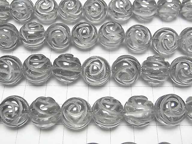 [Video]Silver Flash Crystal Round Rose Cut 14mm half or 1strand beads (aprx.15inch/38cm)