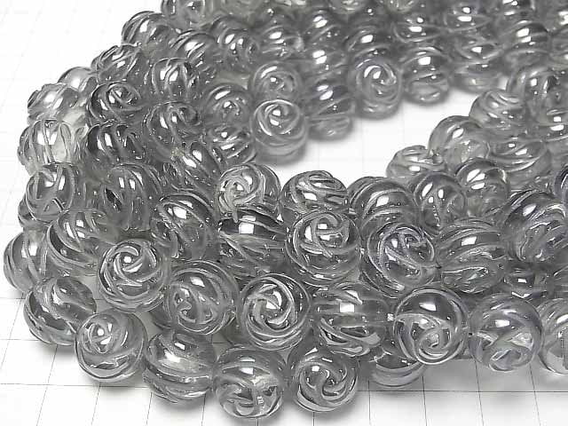 [Video]Silver Flash Crystal Round Rose Cut 14mm half or 1strand beads (aprx.15inch/38cm)