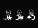 Silver925 Star & New Moon Charm 1pc