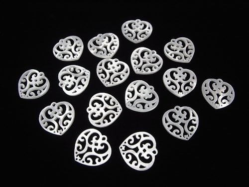 1pc $4.79! High Quality White Shell Watermark Heart 19x20x1.5 1pc