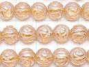Champagne Color Quartz Round Rose Cut 8mm half or 1strand beads (aprx.15inch / 37cm)