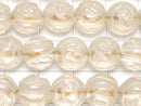 Champagne color quartz Round Rose Cut 10 mm (- 9 mm) half or 1 strand beads (aprx.15 inch / 36 cm)