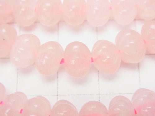 1strand $11.79! Rose Quartz  Pumpkin Shape 8x8x6mm 1strand beads (aprx.15inch/38cm)