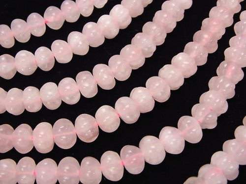 1strand $11.79! Rose Quartz  Pumpkin Shape 8x8x6mm 1strand beads (aprx.15inch/38cm)