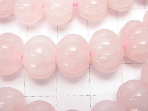 Rose Quartz  Pumpkin Shape 12x12x8mm half or 1strand beads (aprx.15inch/38cm)